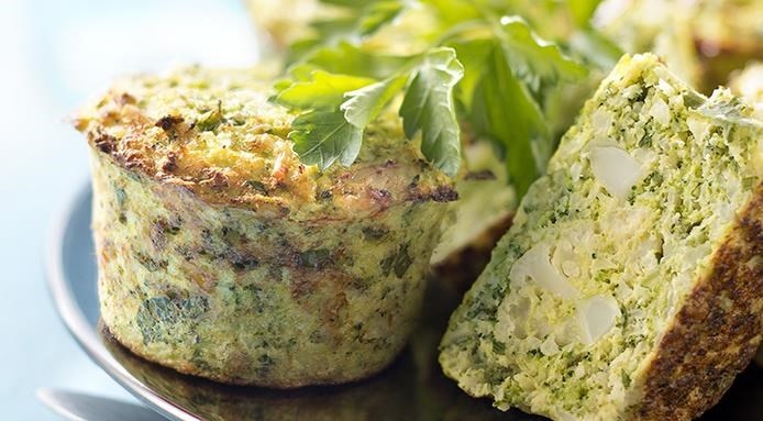 Soufflé de brócoli y coliflor