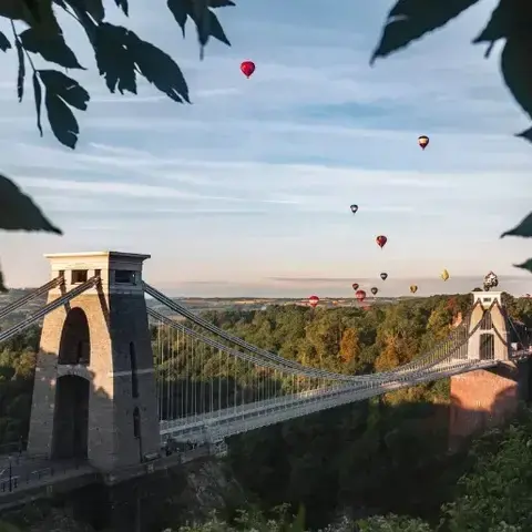 Bristol Suspension Bridge and hot air balloons