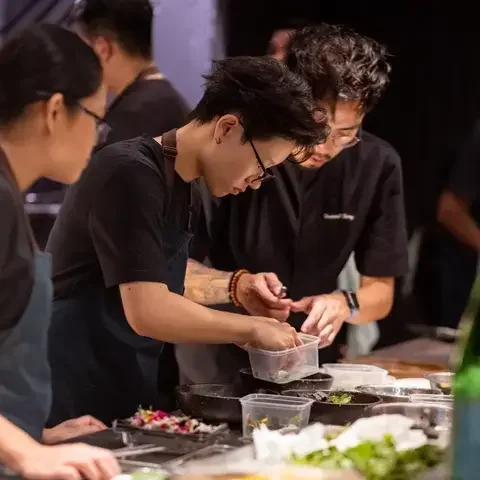 Chefs preparing food at Kita Food Festival