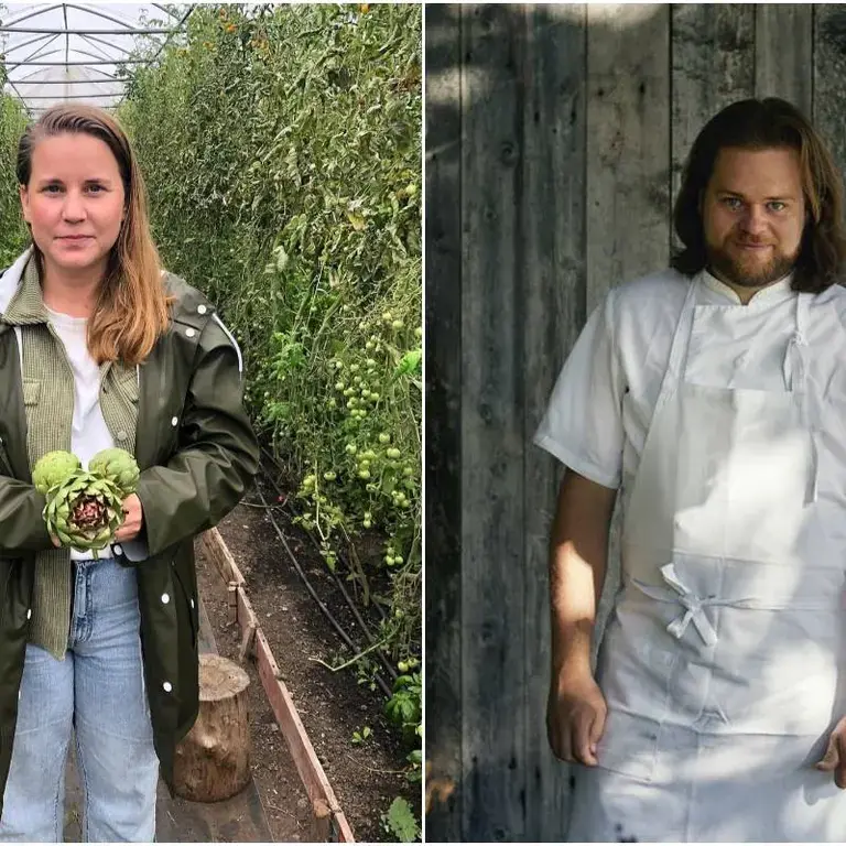 Chefs Frida Nilsson and Magnus Nilsson.