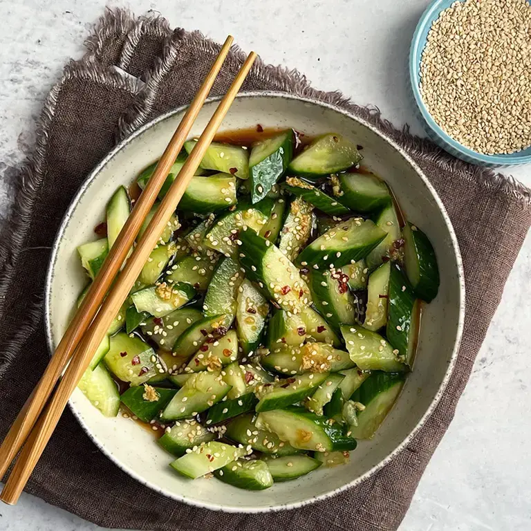 Smashed cucumber salad.