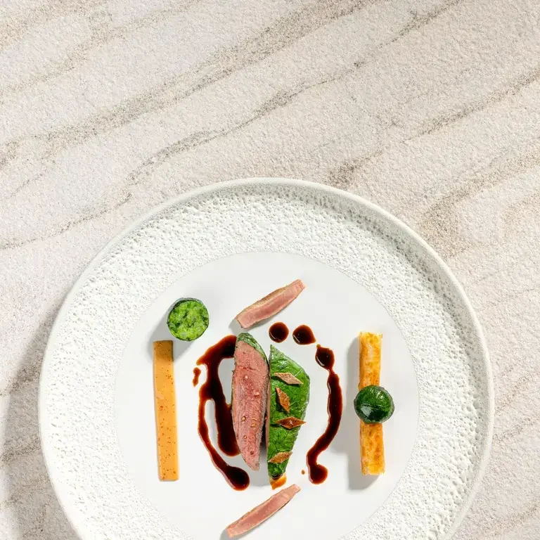 A minimalist fine dining dish from Schanz