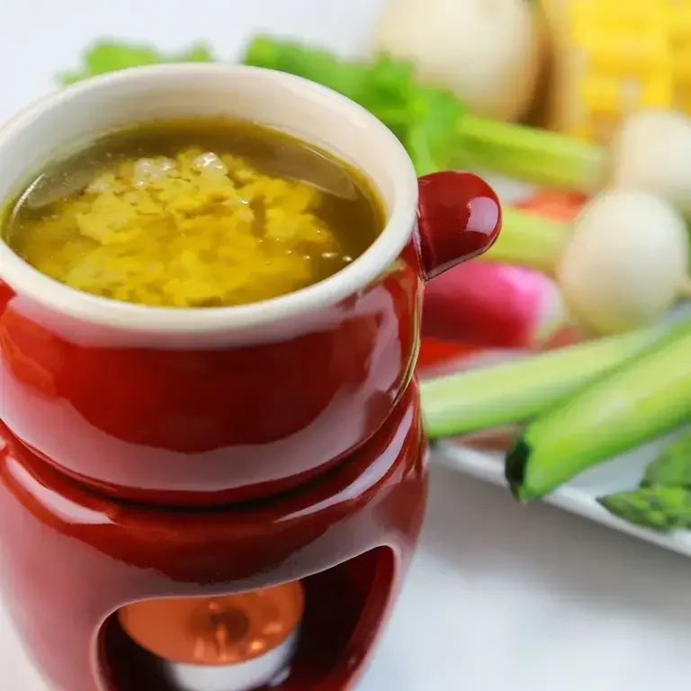 a bowl heating of bagna cauda