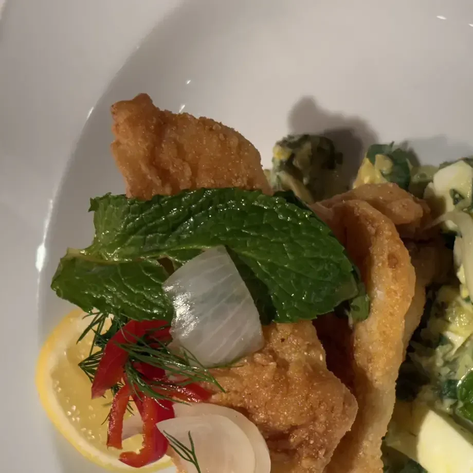 Catfish with Herb Salad