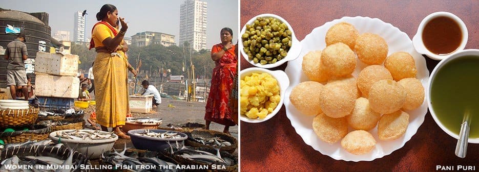 Women in Mumbai Selling Fish from the Arabian Sea Pani Puri