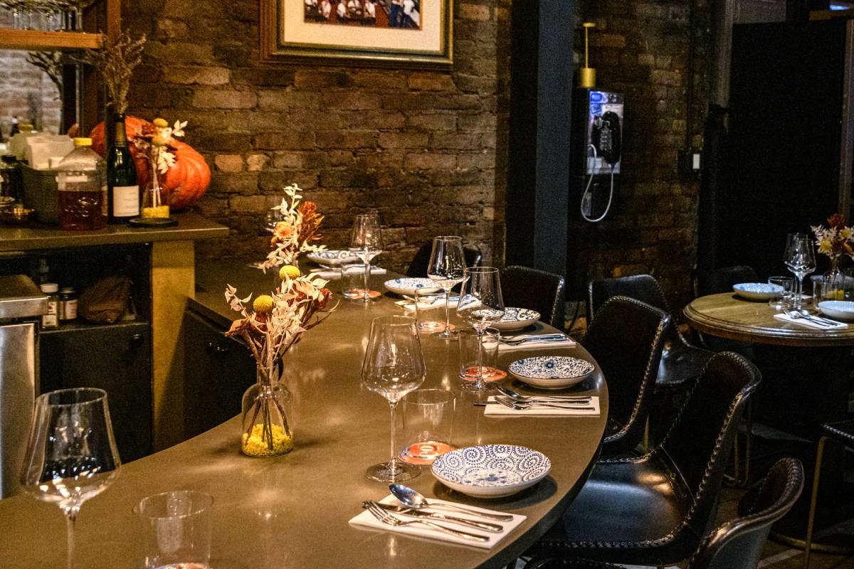 The bar counter at Contento in New York City.