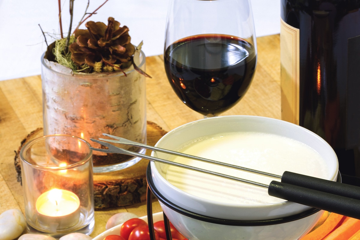 Red wine and cheese fondue.