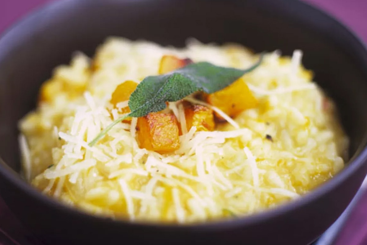 Pumpkin risotto with sage.