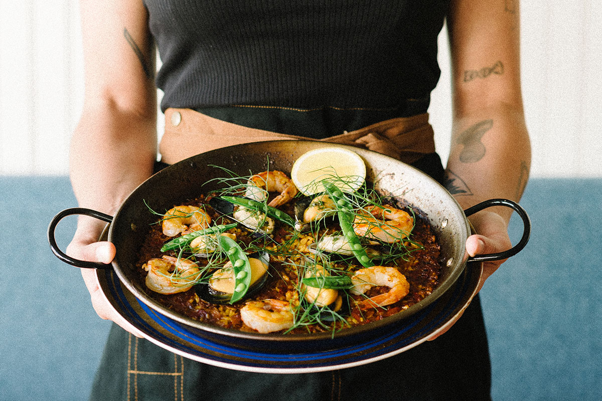 Paella at Bocado in Prince Edward County.