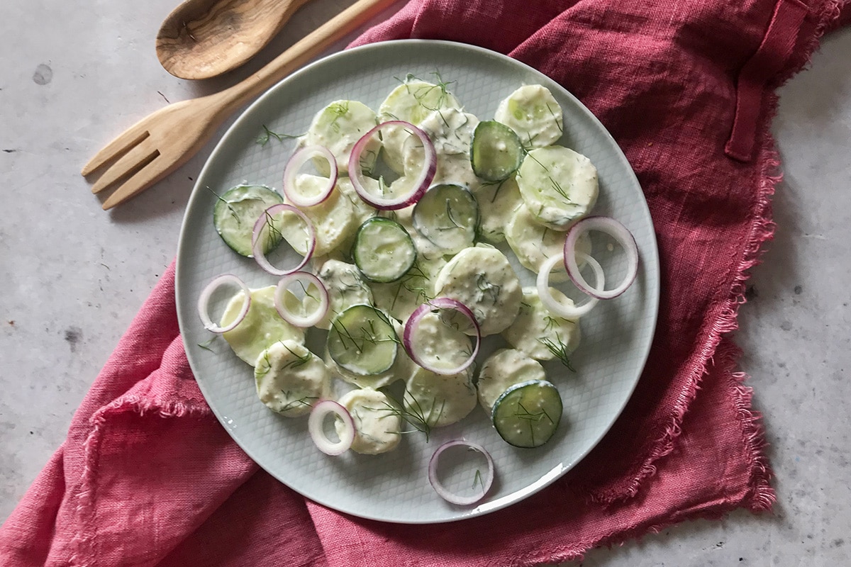 Cucumber and dill salad.