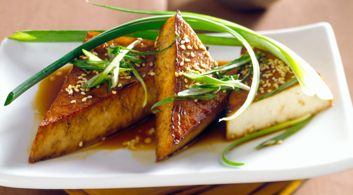 Fried Tofu With Sesame Seeds And Spring Onions