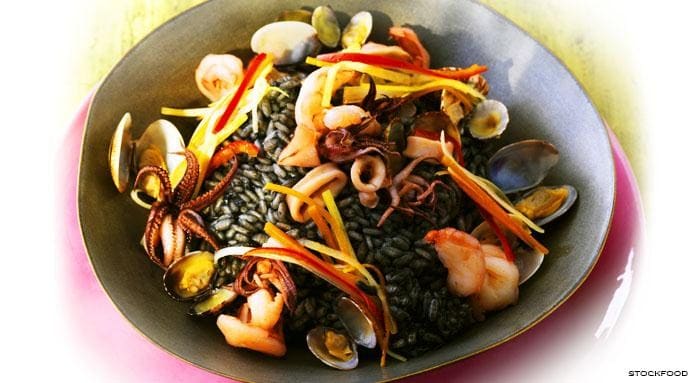 Black Risotto with Seafood