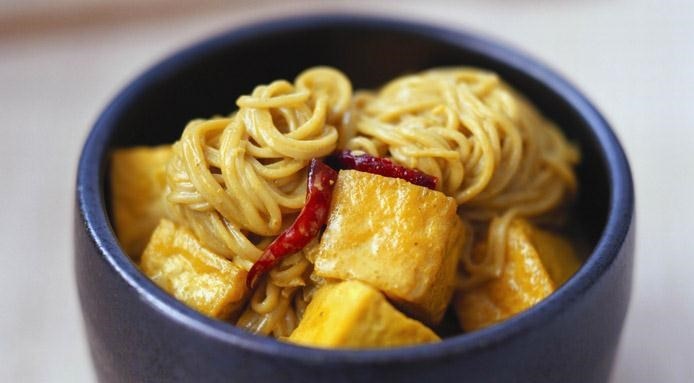 Spaghetti with Tofu and Curry