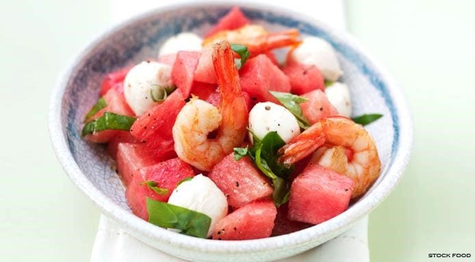 Watermelon Shrimp Salad